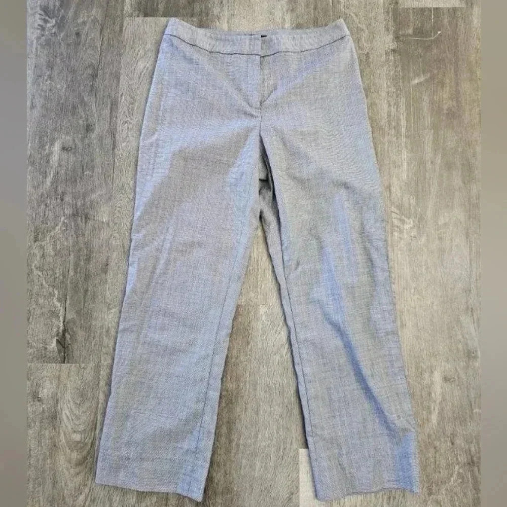Lafayette‎ 148 Women's Pants | Menswear | Virgin Wool Blend Gray & White Size 4